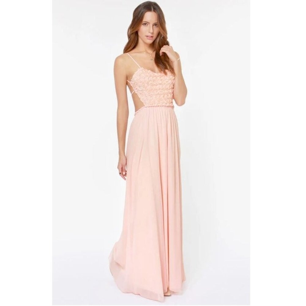 LULUS Exclusive The Prettiest Rose Light Pink Maxi Dress L